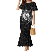 French Polynesia Manta Ray Tattoo Mermaid Dress Tahiti Hahalua Turtle Shark Black Color LT14 Women Black - Polynesian Pride