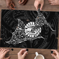 French Polynesia Manta Ray Tattoo Puzzle Tahiti Hahalua Turtle Shark Black Color LT14 - Polynesian Pride