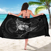 French Polynesia Manta Ray Tattoo Sarong Tahiti Hahalua Turtle Shark Black Color