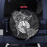 French Polynesia Manta Ray Tattoo Spare Tire Cover Tahiti Hahalua Turtle Shark Black Color
