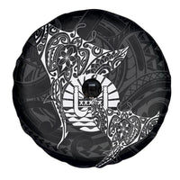 French Polynesia Manta Ray Tattoo Spare Tire Cover Tahiti Hahalua Turtle Shark Black Color