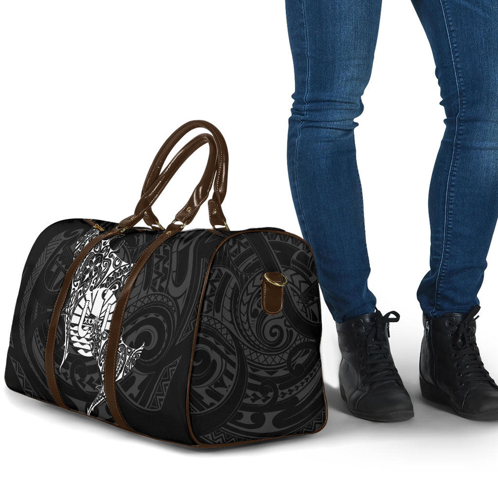 French Polynesia Manta Ray Tattoo Travel Bag Tahiti Hahalua Turtle Shark Black Color LT14 - Polynesian Pride