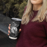 French Polynesia Manta Ray Tattoo Tumbler Cup Tahiti Hahalua Turtle Shark Black Color LT14 - Polynesian Pride