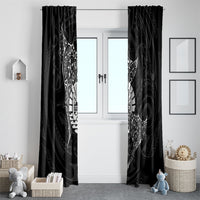 French Polynesia Manta Ray Tattoo Window Curtain Tahiti Hahalua Turtle Shark Black Color