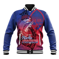 Guam Blue Marlin Fishing Baseball Jacket Guahan Fish Hook Tattoo
