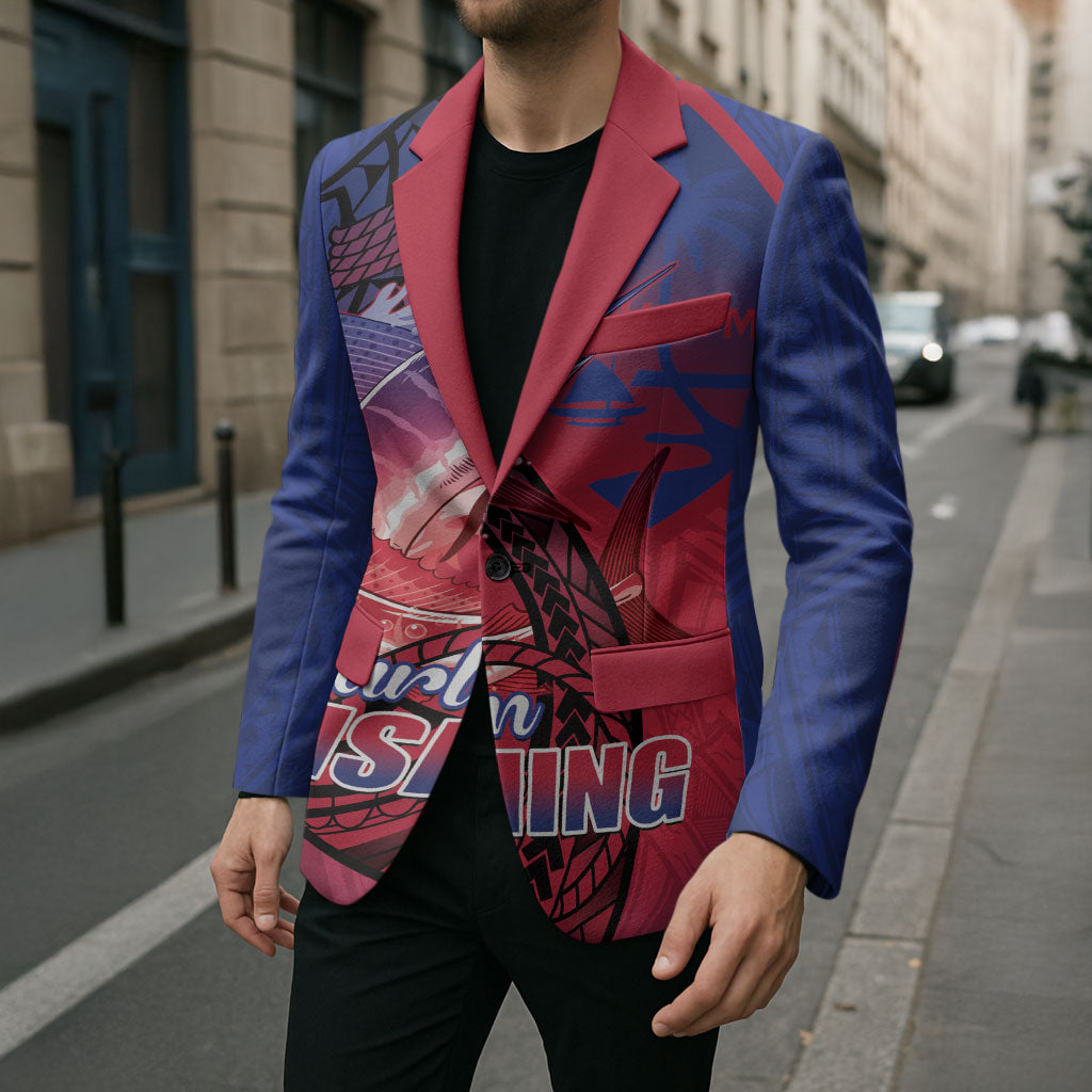Guam Blue Marlin Fishing Blazer Guahan Fish Hook Tattoo