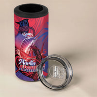 Guam Blue Marlin Fishing 4 in 1 Can Cooler Tumbler Guahan Fish Hook Tattoo LT14 - Polynesian Pride