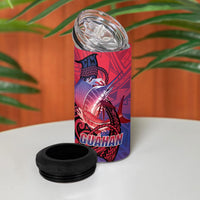 Guam Blue Marlin Fishing 4 in 1 Can Cooler Tumbler Guahan Fish Hook Tattoo LT14 - Polynesian Pride