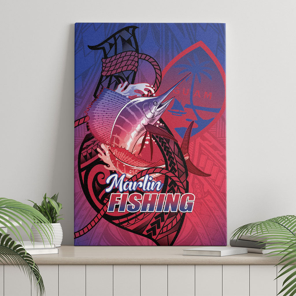 Guam Blue Marlin Fishing Canvas Wall Art Guahan Fish Hook Tattoo