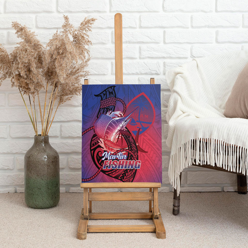 Guam Blue Marlin Fishing Canvas Wall Art Guahan Fish Hook Tattoo