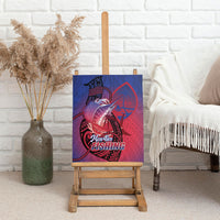 Guam Blue Marlin Fishing Canvas Wall Art Guahan Fish Hook Tattoo