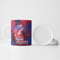 Guam Blue Marlin Fishing Ceramic Mug Guahan Fish Hook Tattoo
