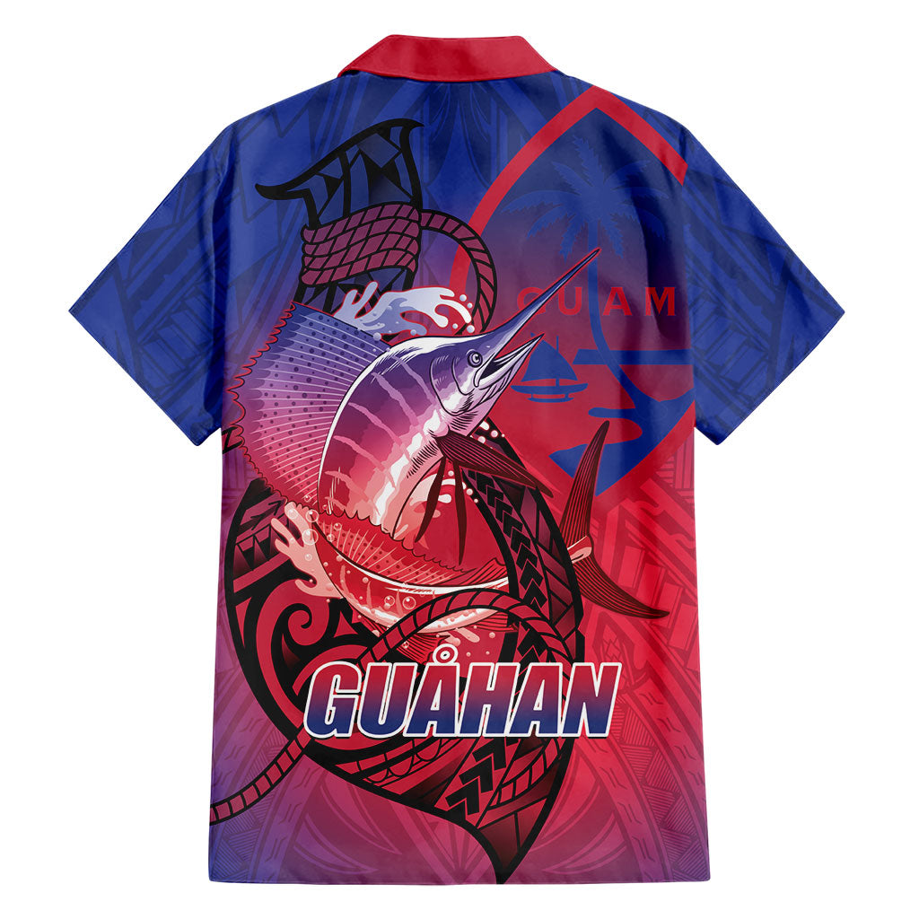 Guam Blue Marlin Fishing Family Matching Puletasi and Hawaiian Shirt Guahan Fish Hook Tattoo LT14 - Polynesian Pride