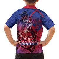 Guam Blue Marlin Fishing Family Matching Tank Maxi Dress and Hawaiian Shirt Guahan Fish Hook Tattoo LT14 - Polynesian Pride