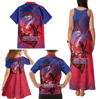Guam Blue Marlin Fishing Family Matching Tank Maxi Dress and Hawaiian Shirt Guahan Fish Hook Tattoo LT14 - Polynesian Pride