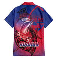 Guam Blue Marlin Fishing Family Matching Tank Maxi Dress and Hawaiian Shirt Guahan Fish Hook Tattoo LT14 - Polynesian Pride