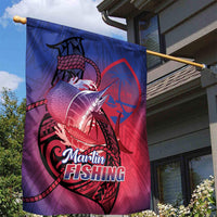 Guam Blue Marlin Fishing Garden Flag Guahan Fish Hook Tattoo