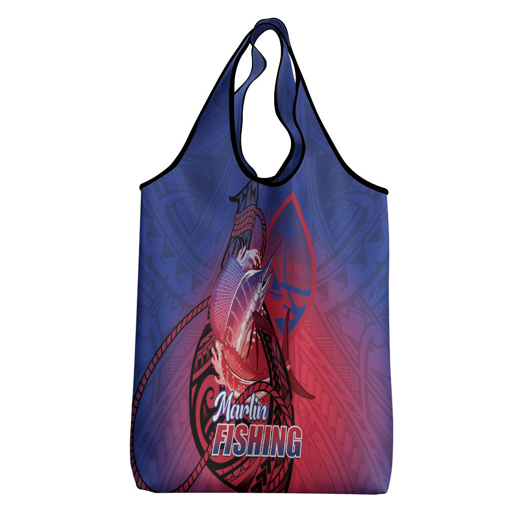 Guam Blue Marlin Fishing Grocery Bag Guahan Fish Hook Tattoo