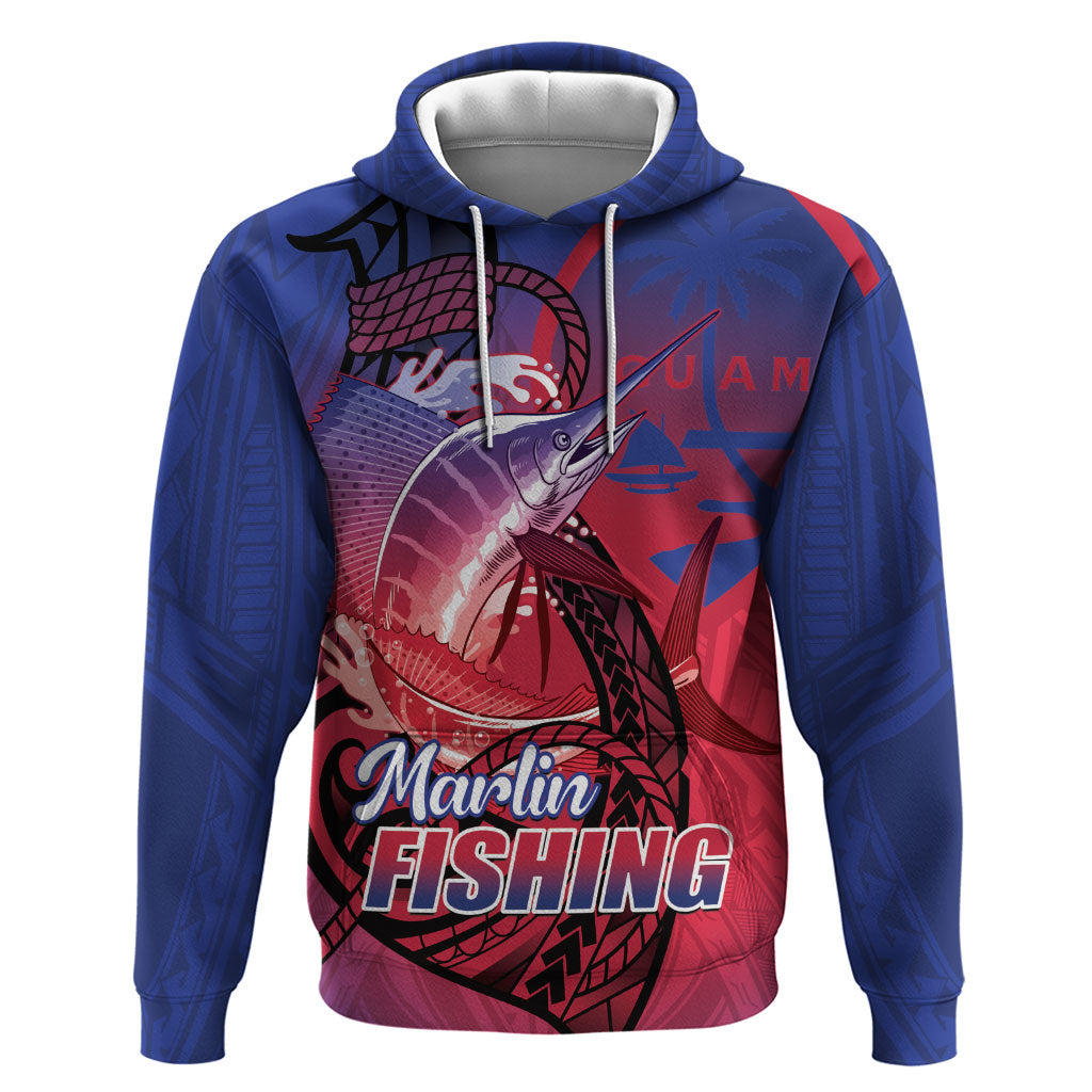 Guam Blue Marlin Fishing Hoodie Guahan Fish Hook Tattoo