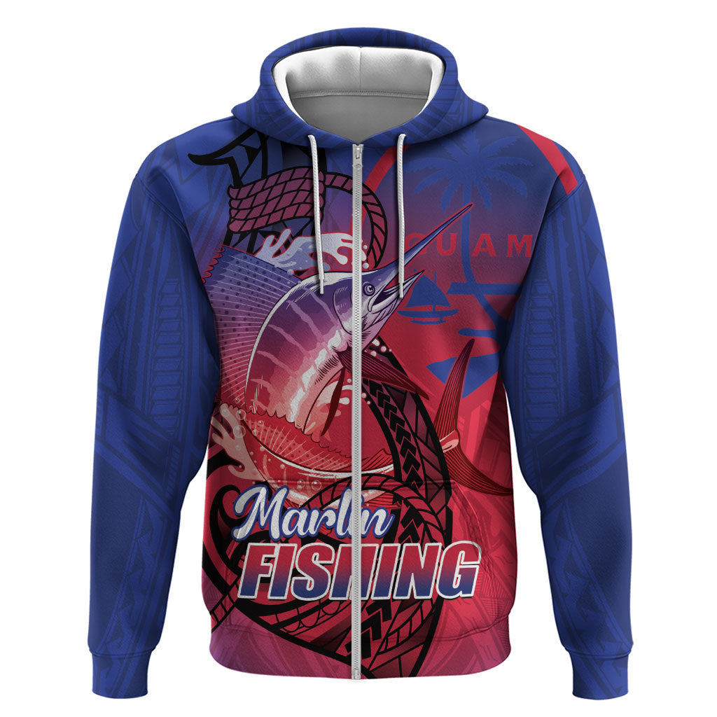 Guam Blue Marlin Fishing Hoodie Guahan Fish Hook Tattoo