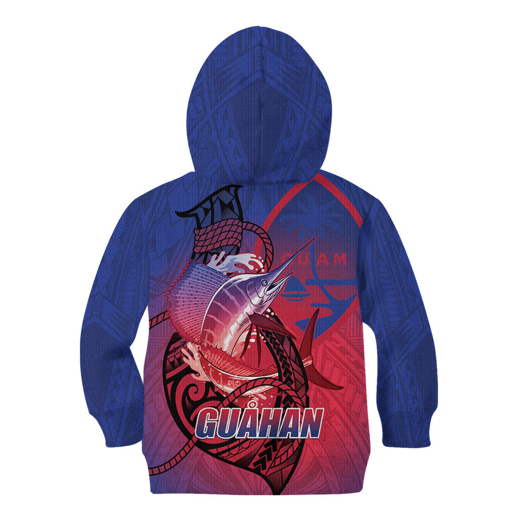 Guam Blue Marlin Fishing Kid Hoodie Guahan Fish Hook Tattoo