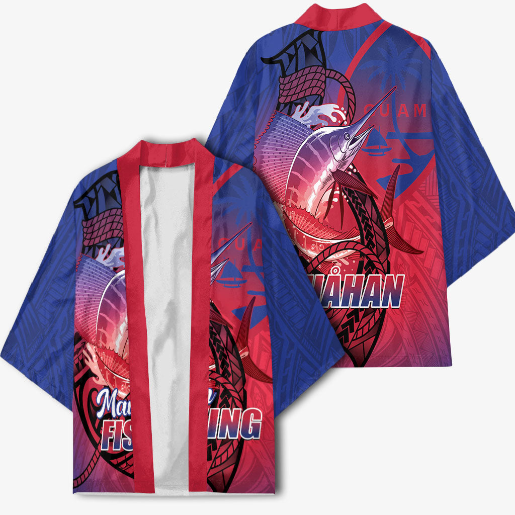 Guam Blue Marlin Fishing Kimono Guahan Fish Hook Tattoo