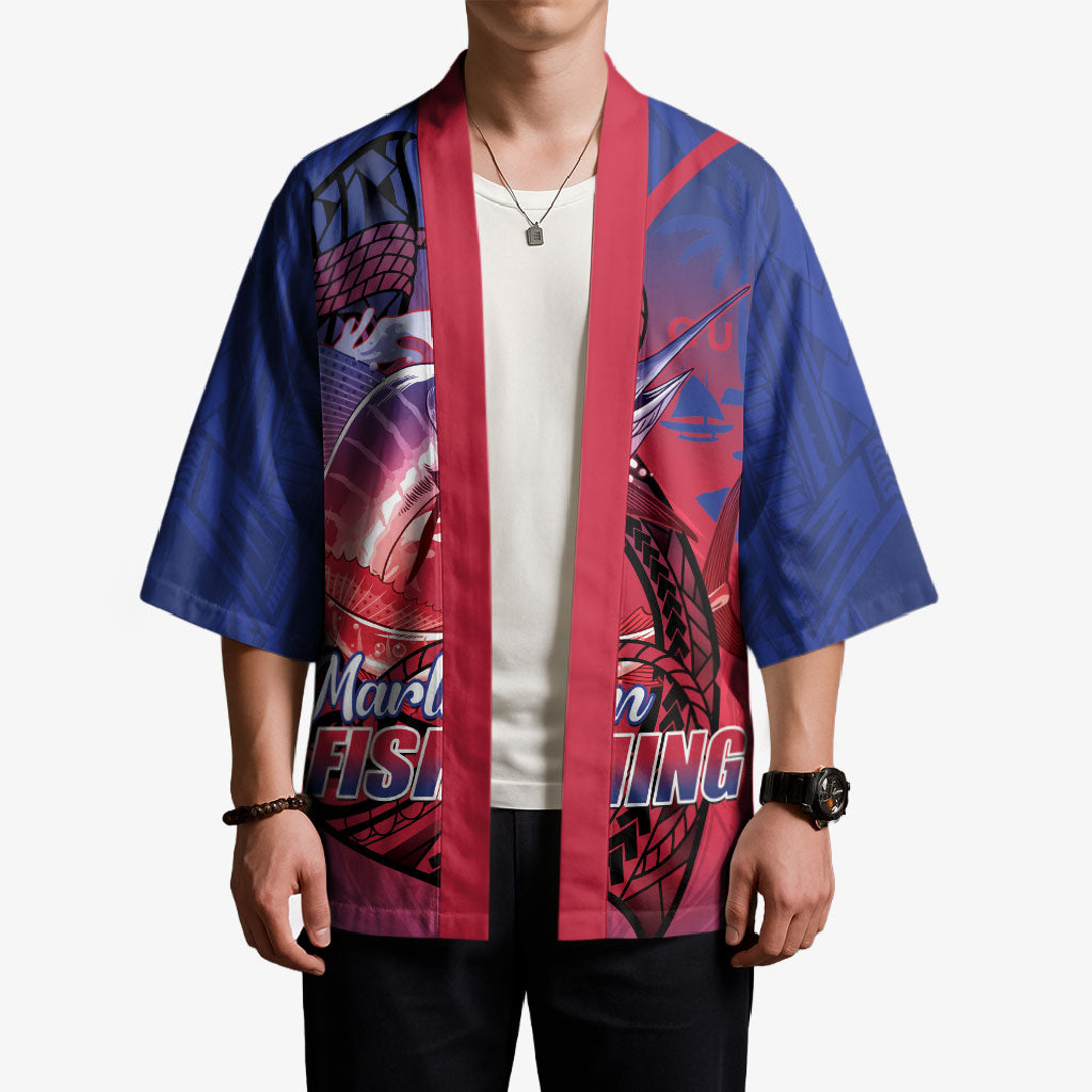 Guam Blue Marlin Fishing Kimono Guahan Fish Hook Tattoo