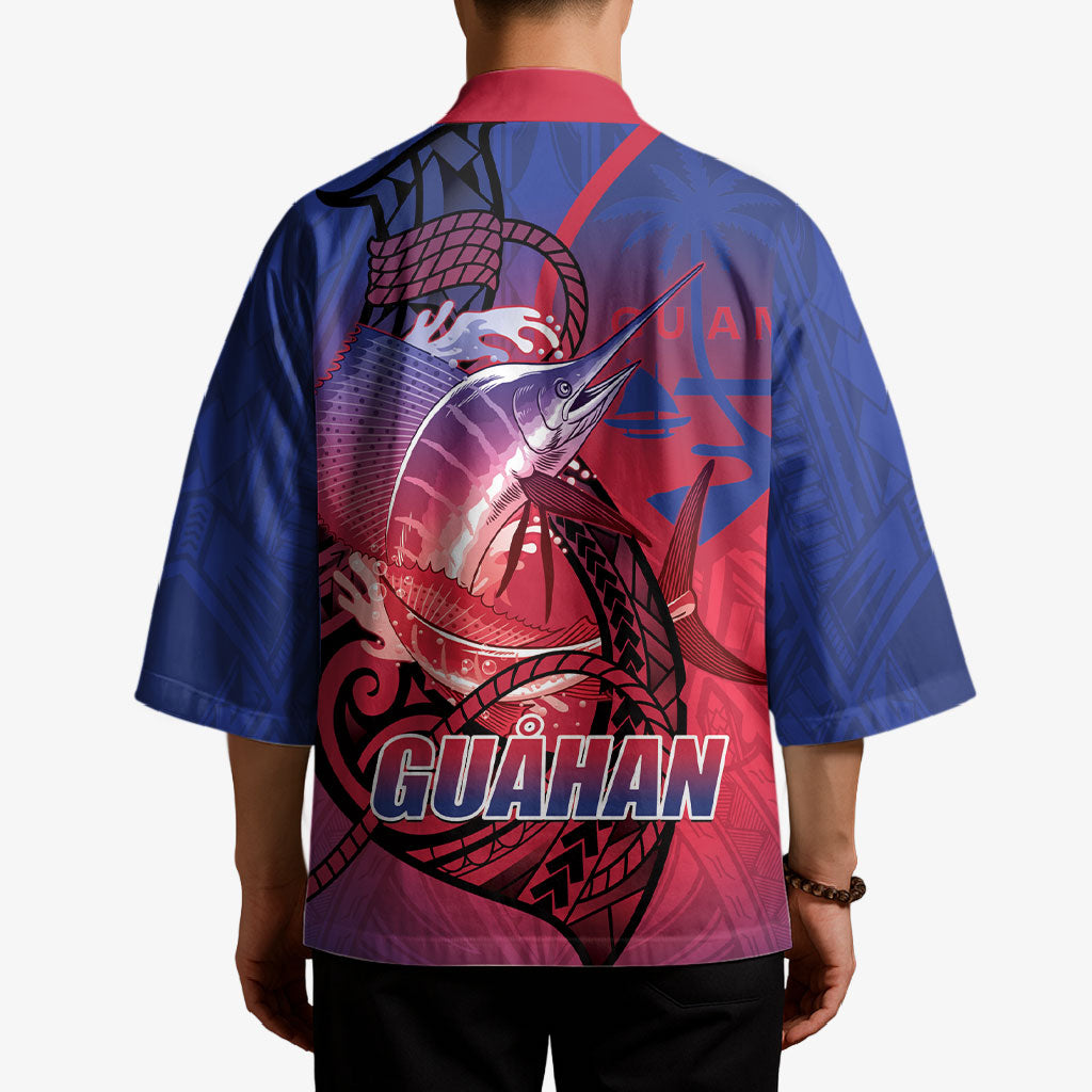 Guam Blue Marlin Fishing Kimono Guahan Fish Hook Tattoo