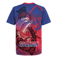 Guam Blue Marlin Fishing Rugby Jersey Guahan Fish Hook Tattoo