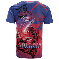 Guam Blue Marlin Fishing T Shirt Guahan Fish Hook Tattoo LT14 - Polynesian Pride