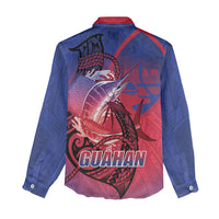 Guam Blue Marlin Fishing Women Casual Shirt Guahan Fish Hook Tattoo LT14 - Polynesian Pride