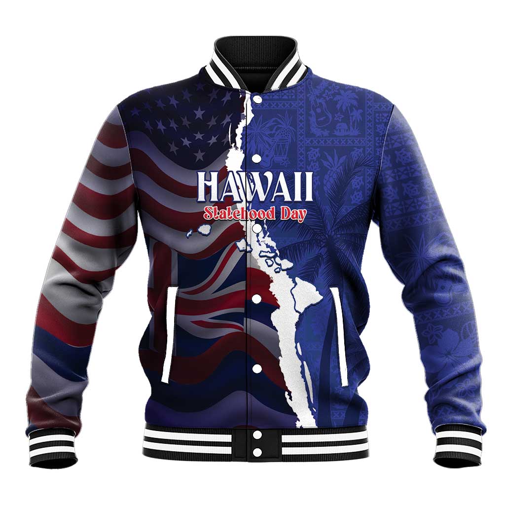 Personalized Hawaii Statehood Day Baseball Jacket 66th Anniversary - Polynesian Pride