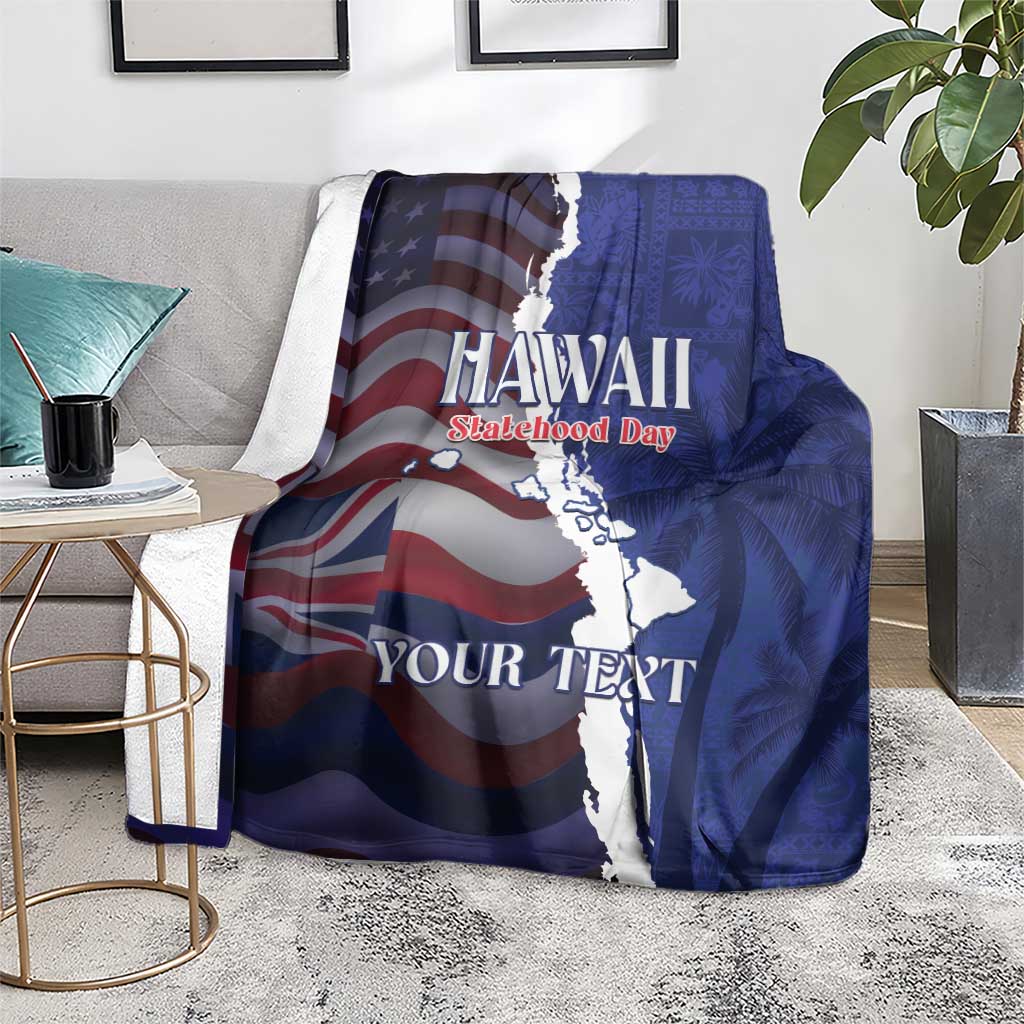 Personalized Hawaii Statehood Day Blanket 66th Anniversary - Polynesian Pride