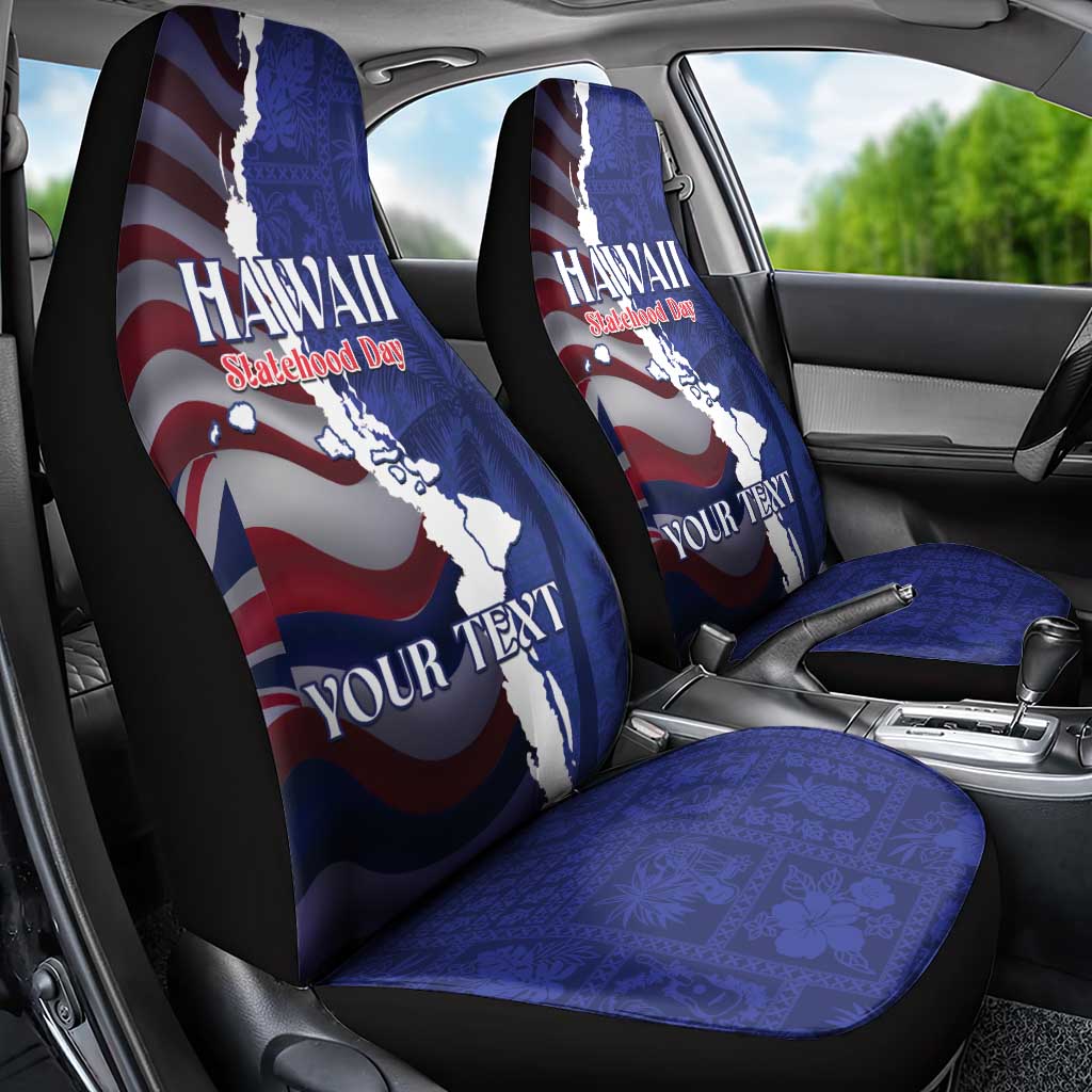 Personalized Hawaii Statehood Day Car Seat Cover 66th Anniversary - Polynesian Pride