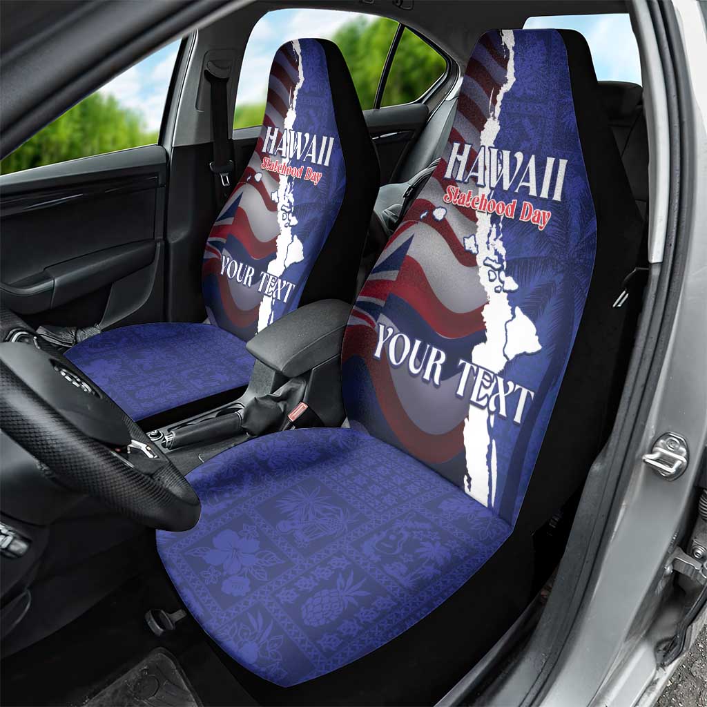 Personalized Hawaii Statehood Day Car Seat Cover 66th Anniversary - Polynesian Pride