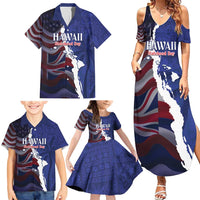 Personalized Hawaii Statehood Day Family Matching Summer Maxi Dress and Hawaiian Shirt 66th Anniversary - Polynesian Pride