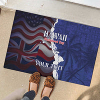 Personalized Hawaii Statehood Day Rubber Doormat 66th Anniversary - Polynesian Pride
