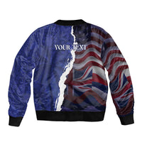 Personalized Hawaii Statehood Day Sleeve Zip Bomber Jacket 66th Anniversary - Polynesian Pride