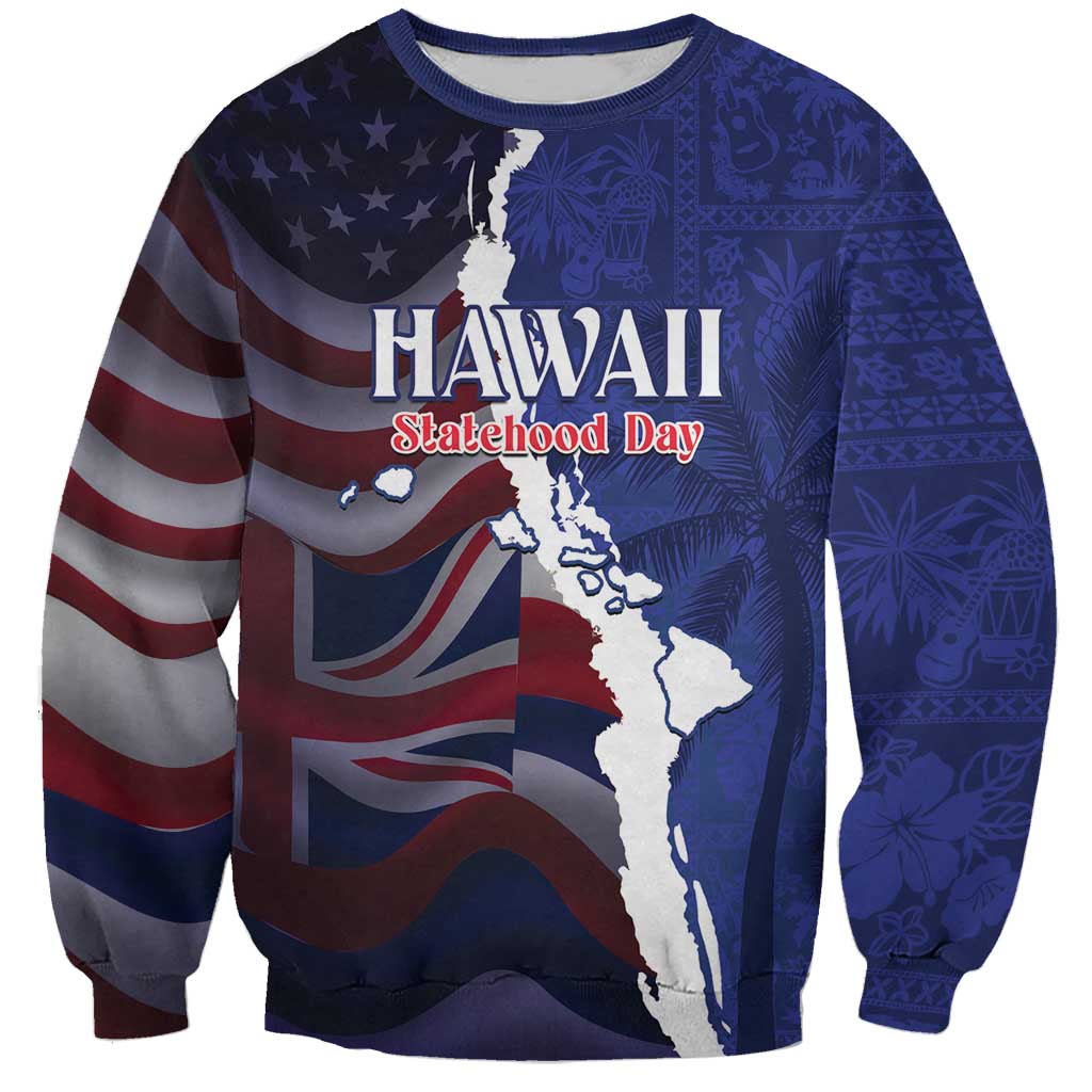 Personalized Hawaii Statehood Day Sweatshirt 66th Anniversary - Polynesian Pride