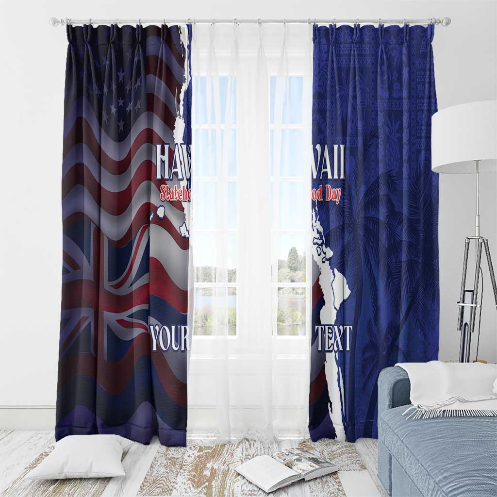 Personalized Hawaii Statehood Day Window Curtain 66th Anniversary - Polynesian Pride