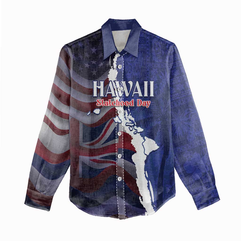 Personalized Hawaii Statehood Day Women Casual Shirt 66th Anniversary - Polynesian Pride