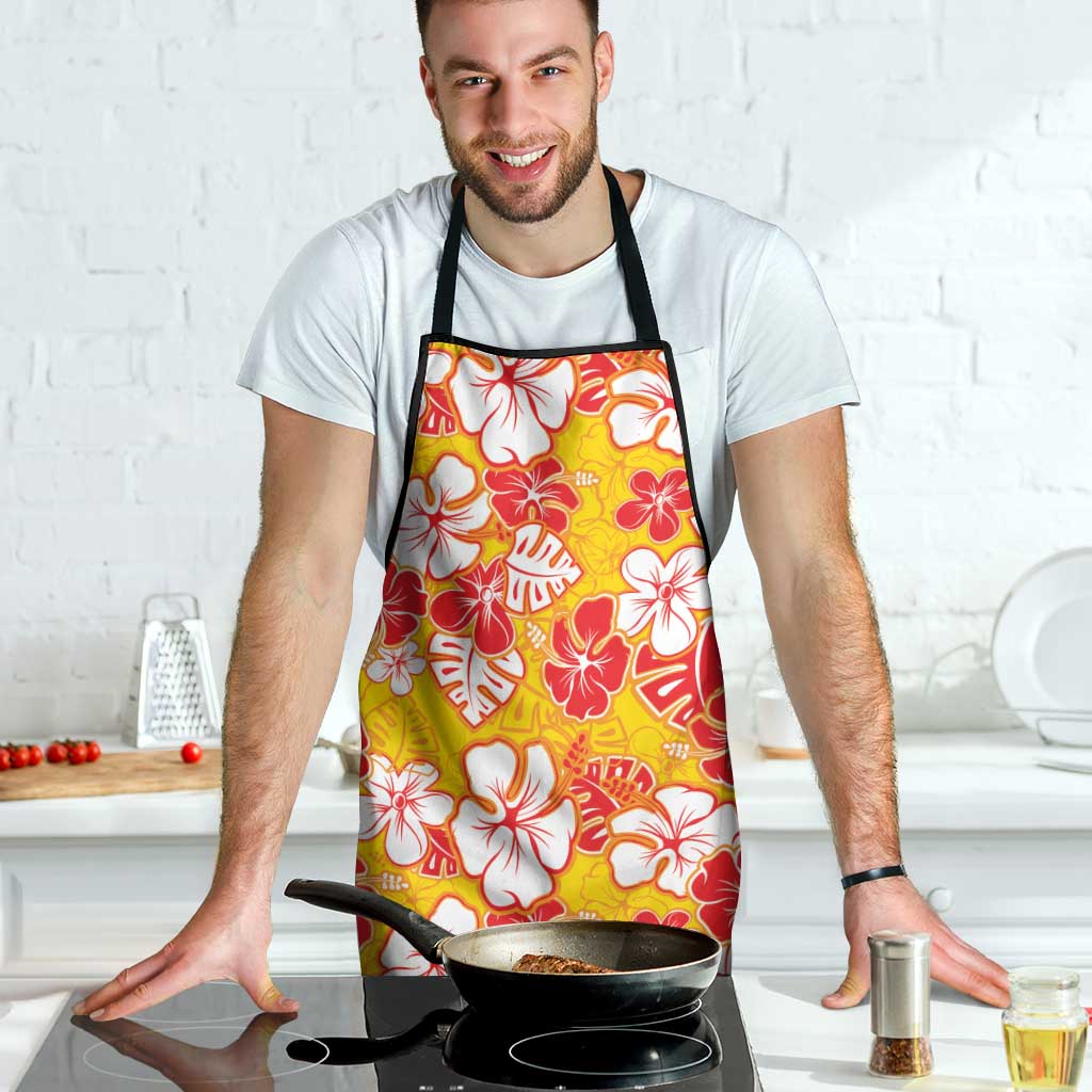 Yellow Hawaii Hibiscus Apron Tropical Flowers Seamless Pattern - Polynesian Pride