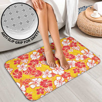 Yellow Hawaii Hibiscus Bathroom Set Tropical Flowers Seamless Pattern - Polynesian Pride