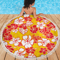 Yellow Hawaii Hibiscus Beach Blanket Tropical Flowers Seamless Pattern - Polynesian Pride