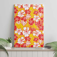 Yellow Hawaii Hibiscus Canvas Wall Art Tropical Flowers Seamless Pattern LT14 - Polynesian Pride