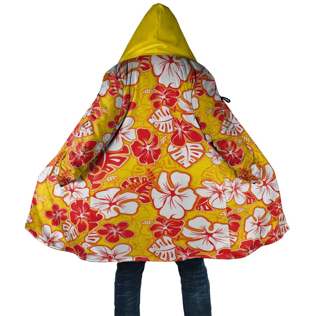 Yellow Hawaii Hibiscus Cloak Tropical Flowers Seamless Pattern - Polynesian Pride