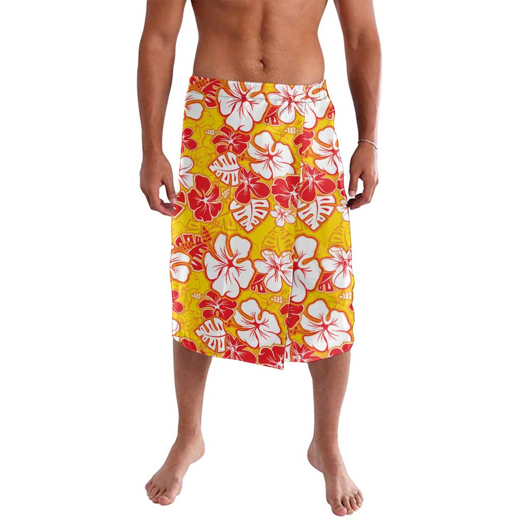Yellow Hawaii Hibiscus Lavalava Tropical Flowers Seamless Pattern - Polynesian Pride