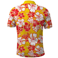 Yellow Hawaii Hibiscus Polo Shirt Tropical Flowers Seamless Pattern - Polynesian Pride
