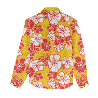 Yellow Hawaii Hibiscus Women Casual Shirt Tropical Flowers Seamless Pattern - Polynesian Pride