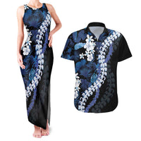Polu Aloha Hawaii Lei Couples Matching Tank Maxi Dress and Hawaiian Shirt Tropical Flowers Elegant Vibe - Polynesian Pride